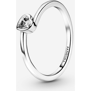 Pandora Bague Solitaire C?ur Incline Incolore