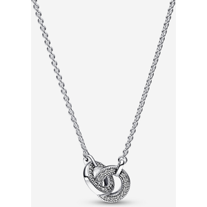 Collier Pendentif Pave Entrelace Pandora Signature Incolore 45 cm female