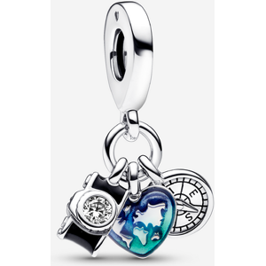 Pandora Charm Pendant Triple Appareil Photo, Cœur & Boussole