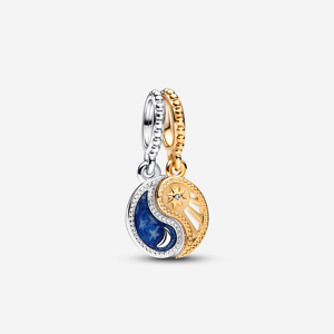 Pandora Charm Pendant Soleil & Lune Separable Bimatiere Bleu one size female