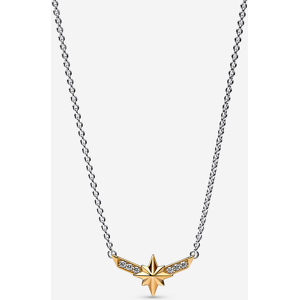 Pandora Collier avec Pendentif Bimatiere Marvel Étoile a Huit Branches de Captain Marvel Incolore 50 cm female