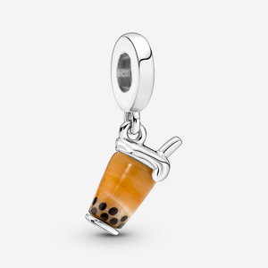 Pandora Charm Pendant Bubble Tea en Verre de Murano Marron one size female