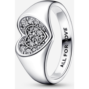 Pandora Bague Signet Pave C?ur Rayonnant