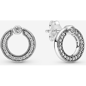 Pandora Clous d'Oreilles Reversibles Pave & Cercle Signature Incolore one size female