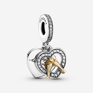 Pandora Charm Pendant Joyeux Anniversaire de Mariage Bicolore Incolore one size female