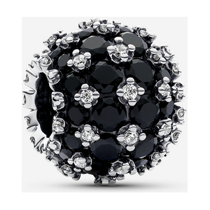 Pandora Charm Noir Rond Pave Scintillant Noir one size female