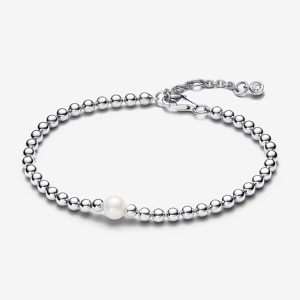Pandora Bracelet Perle de Culture d'Eau Douce Traitee & Details Sertis Grain Blanc 20 cm female