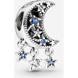 Pandora Charm Étoile & Croissant de Lune Bleu one size female