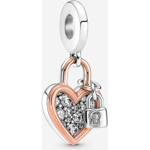 Pandora Charm Pendant Double Cadenas Cœur Incolore one size female