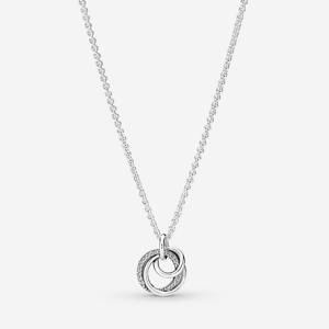 Pandora Collier Pendentif Cercles Ma Famille Pour Toujours Incolore 60 cm female