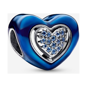 Pandora Charm Cœur Rotatif Bleu Bleu one size female