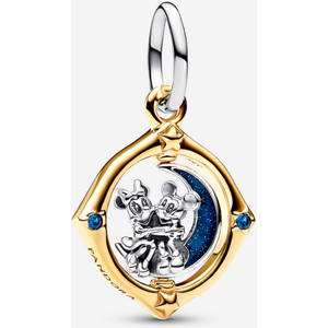 Pandora Charm Pendant Disney Mickey et Minnie Lune Pivotante Bimatiere Bleu one size female