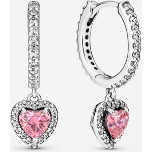 Pandora Boucles d'Oreilles Creoles C?ur Halo Scintillant