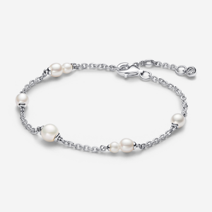 Pandora Bracelet Chaîne Station Perle de Culture d'Eau Douce Traitee Blanc 20 cm female