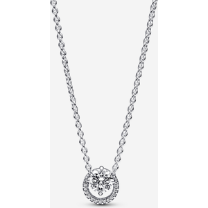 Pandora Collier Pendentif Halo Rond Scintillant Incolore 45 cm female