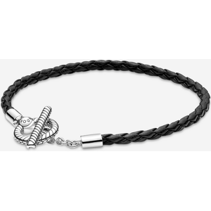 Bracelet fermoir T en Cuir Tresse Pandora Moments