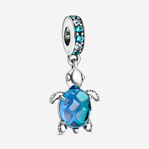 Pandora Charm Pendant Tortue de Mer en Verre de Murano Bleu one size female