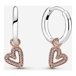 Pandora Boucles d'Oreilles Creoles Pendantes Esquisse de C?ur Scintillantes Incolore one size female