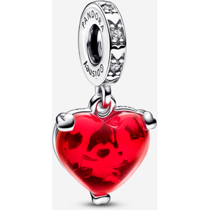 Pandora Charm Pendant Verre de Murano Rouge Disney Baiser de Mickey & Minnie Rouge one size female