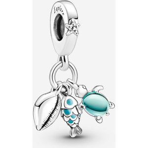 Pandora Charm Pendant Triple Poisson, Tortue de Mer & Conque Turquoise one size female