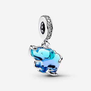 Pandora Charm Pendant Élephant en Verre de Murano Bleu Bleu one size female