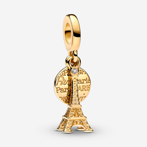 Pandora Charm Pendant Double Gravable Diamant de Laboratoire Tour Eiffel de Paris Incolore one size female