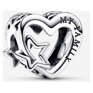 Pandora Charm Ajoure Famille C?ur et Étoile