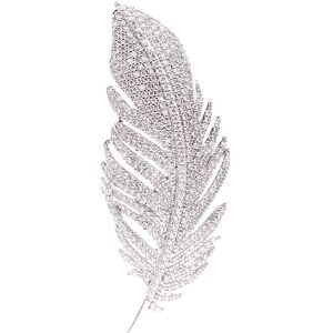 Strass Plume Broche pour Femmes Hommes, Tendance Cristal Délicat Feuille Broche épingles Robe Accessoires Bijoux Boutonnière Corsage pour Chapeau Sac Cravate Mariage Saint Valentin - Publicité