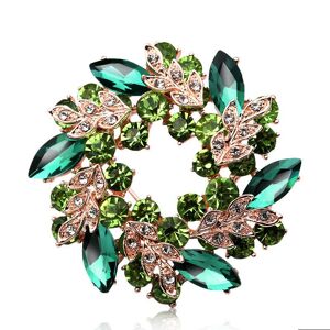 Broche de mode pour femmes, broche de fleur de strass d'or bijoux faits à la main pour le bouquet de mariage, clip de boucle d'anneau d'écharpe - Publicité