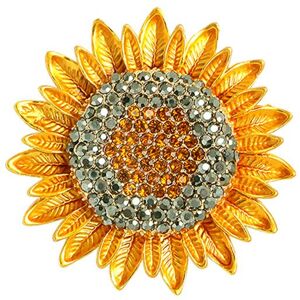 Broche tournesol broches pour femmes cristal strass rétro bijoux faits à la main élégant soleil fleur broches broches - Publicité