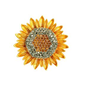 Broche tournesol broches pour femmes cristal strass rétro bijoux faits à la main élégant soleil fleur broches broches - Publicité