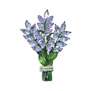 Lavande fleur broche broches pour femmes cristal strass à la main élégant broche bijoux broches accessoires pour femmes filles - Publicité