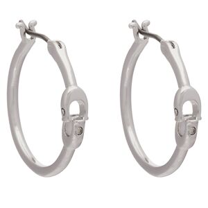 Boucles d'oreilles Coach Signature Hoop Earrings 37408160RHO030 Argent - Publicité