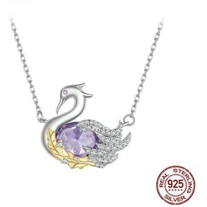 Collier avec pendentif cygne en argent sterling S925, mignon, pour femmes, adolescentes, bijoux animaux, cadeaux pour elle - Publicité