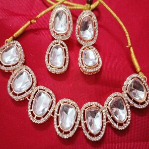 Bollywood – collier et boucles d oreilles cloutés en pierre plaquée or, bijoux de mariage pour femmes - Publicité