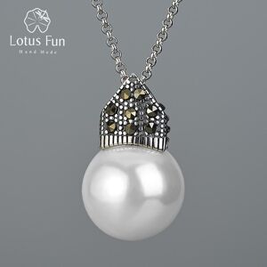 Lotus Fun – collier avec pendentif en nacre naturelle, en argent Sterling 925 véritable, fait à la main, bijoux fins de styliste, accessoires pour femmes - Publicité