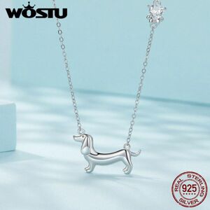 WOSTU Collier avec pendentif en forme de chien teckel en argent sterling 925 pour femme - Publicité