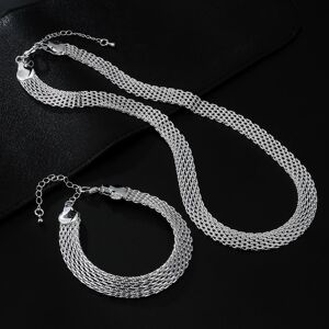 KSIYER BRYTEY Ensemble de collier et Bracelet en argent Sterling s925 pour femmes, ensemble de bijoux de fête de mariage, à la mode, cadeaux - Publicité