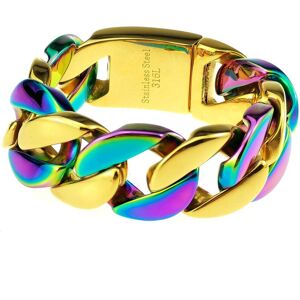 Bracelet en acier inoxydable 316L pour hommes et femmes, couleur arc-en-ciel, chaîne gourmette de 24mm, bijoux - Publicité