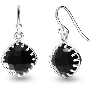 S925 Boucles d oreilles pendantes en argent sterling avec pierres précieuses pour adolescents et femmes (10 MM Noir Onyx)