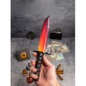 Maskbro Gaming CS2 CS:GO Handmade Wooden M9 Bayonet Knife - Fade Skin, Maskbro, couteau en bois, en bois, pour les fans offensifs mondiaux de Counter Strike