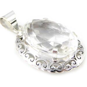 [H0048] - Pendentif Argent  Colisée  cristal blanc