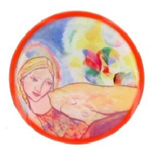 Les Trésors De Lily [R4272] - Broche artisanale 'Mistinguette' orange multicolore - 60 mm - Publicité