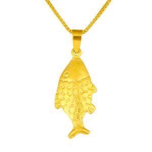 Collier avec pendentif en forme de poisson rouge 100%, or pur 24 carats 24 carats, bijoux pour femmes, 999 - Publicité