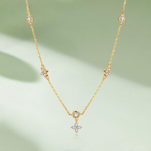 Collier avec pendentif en Moissanite de couleur D pour femmes, chaîne à maillons trèfle à quatre feuilles, Test de diamant réussi, bijoux fins en argent Sterling 925 - Publicité