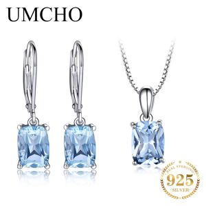 UMCHO – ensemble de bijoux en argent Sterling 925 véritable, topaze bleu ciel - Publicité