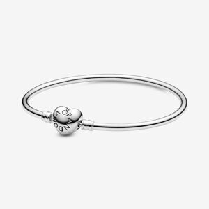 Pandora 596268 Bracelet jonc en argent 17 cm-Moments, bracelet clip coeur avec logo - Publicité