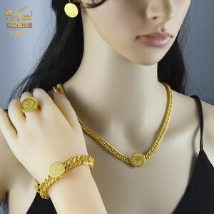 Gold Jewelry ANIID – ensemble de bijoux avec collier et Bracelet en or plaqué dubaï, cadeau de mariage arabe et africain, collier indien hawaïen ras du cou - Publicité
