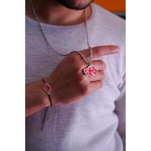 Anime Naruto Shippuden Akatsuki nuages ​​ensemble collier et bracelet en argent nuage rouge - Publicité