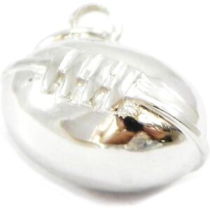 [I4036] - Pendentif Argent  Rugby Ball  argenté (rhodié) - 14x9x8 mm